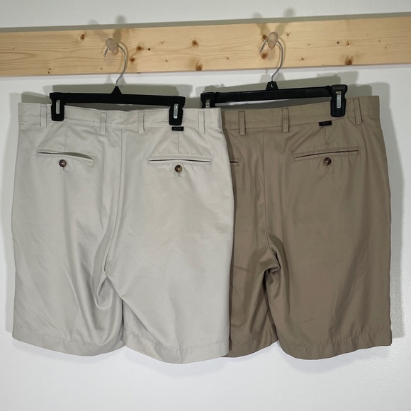 2 Greg Norman Collection Men's Tan and Cream Shorts - Picture 2 of 4